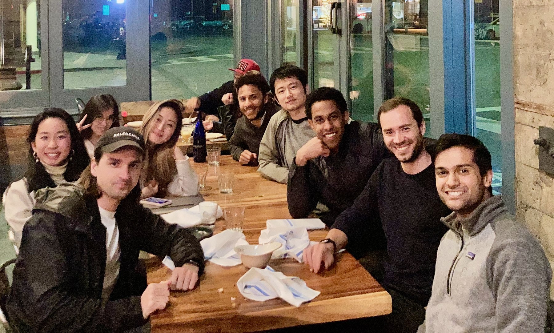 AGI House roommates and friends at a dinner in San Francisco